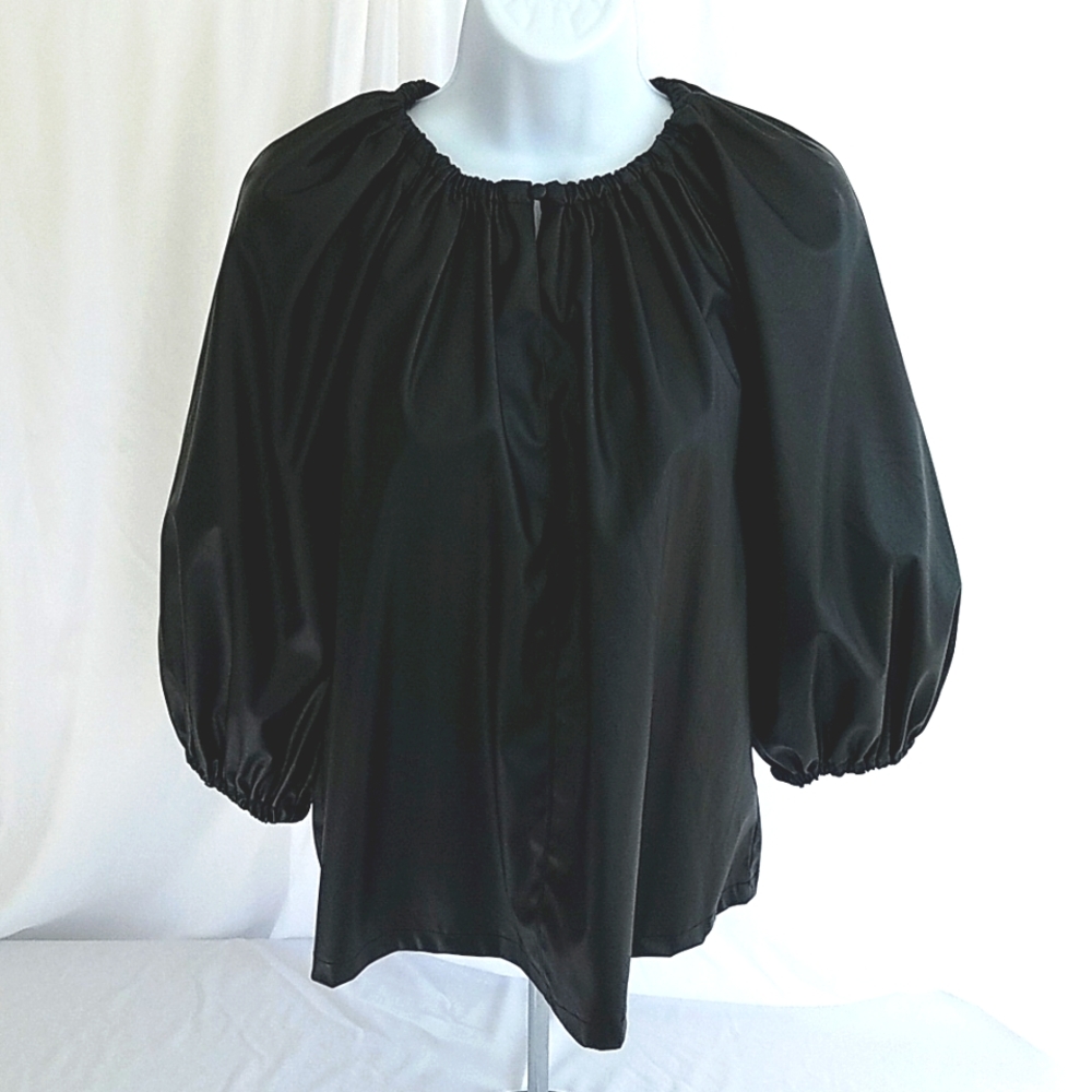 Who What Wear Women's Black Faux Leather Top Size Medium